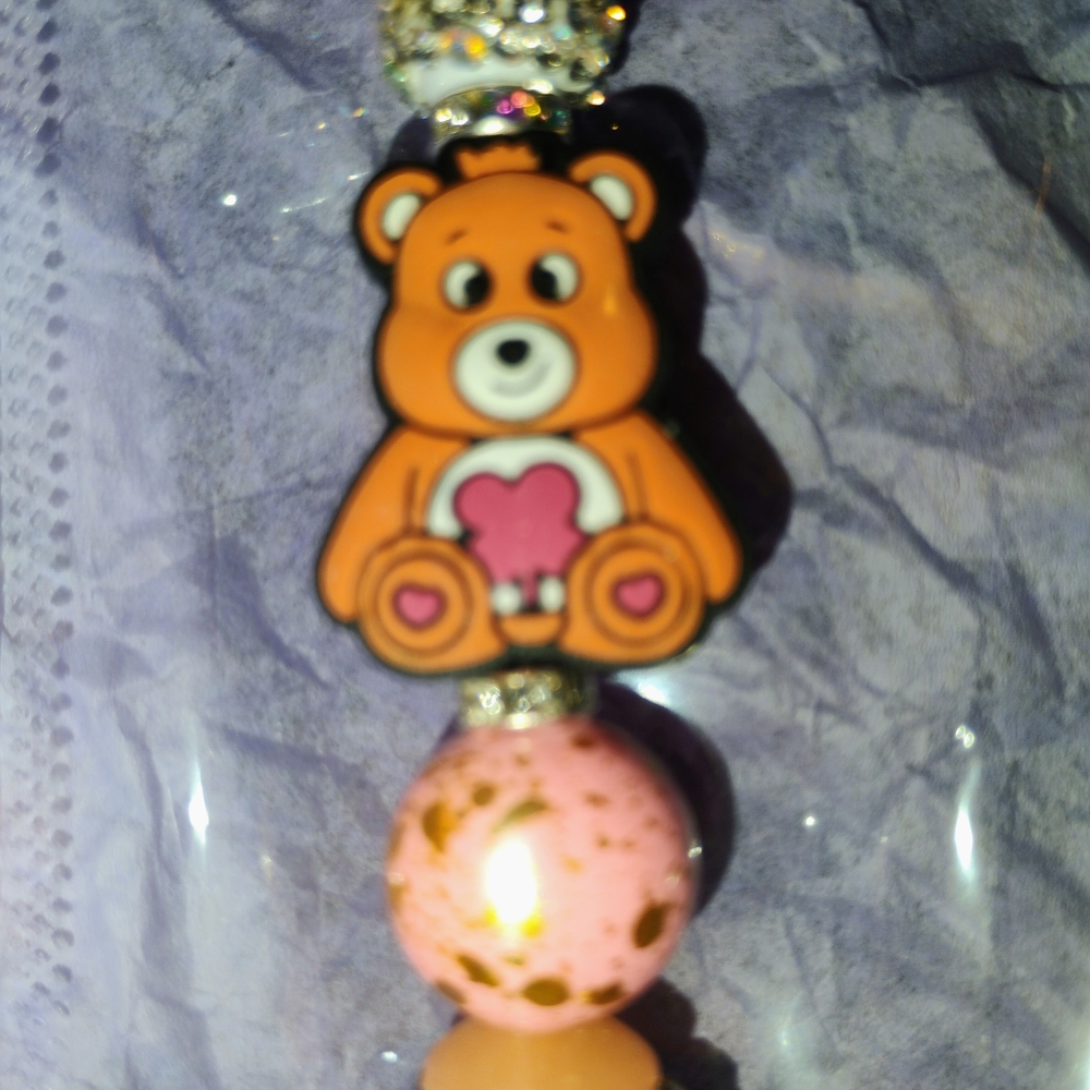 🌷Charming Bear Pen with Pink and Orange Accents